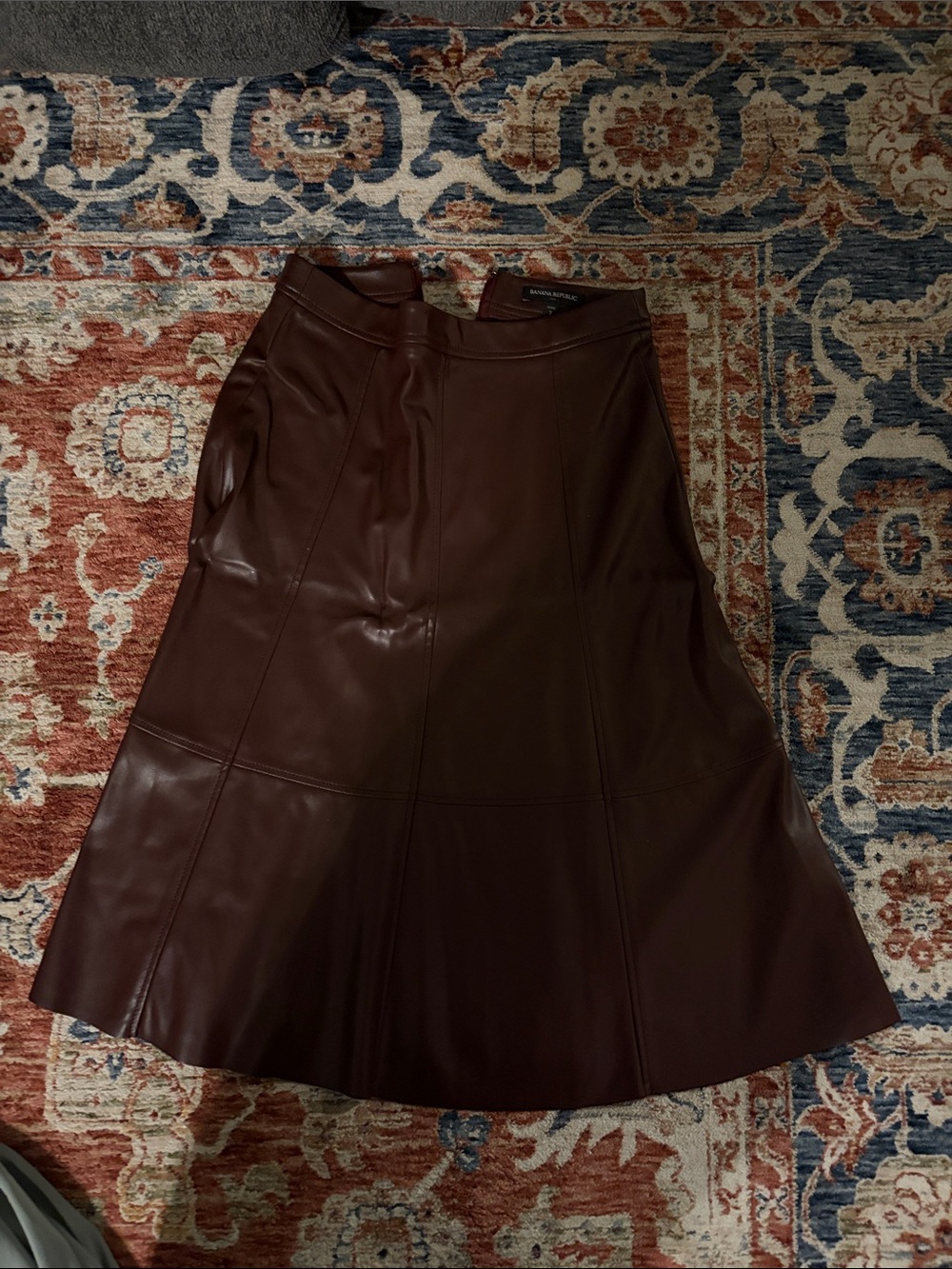 Banana Republic Brown Faux Leather A-Line Skirt